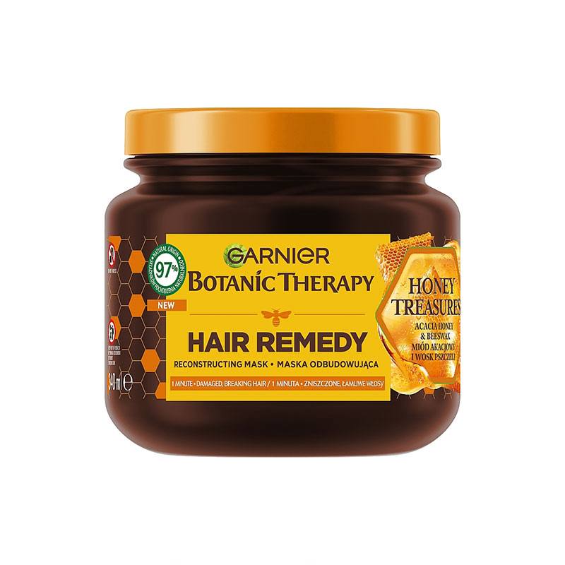 ماسک موی بوتانیک تراپی گارنیر حاوی عصاره عسل (مرطوب کنندگی72ساعته) حجم 340 میل